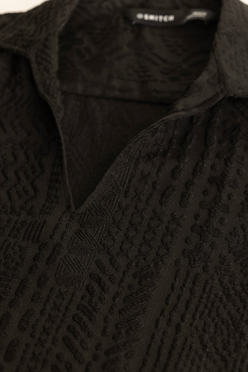 Jelle Black Geometric Polo