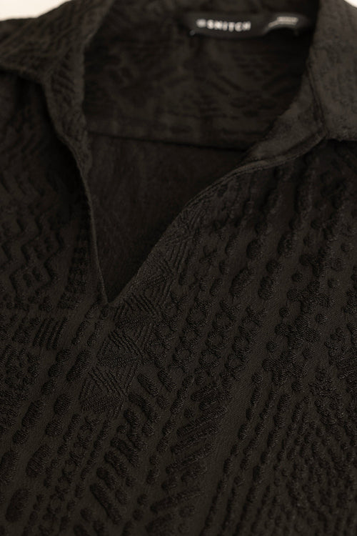 Jelle Black Geometric Polo