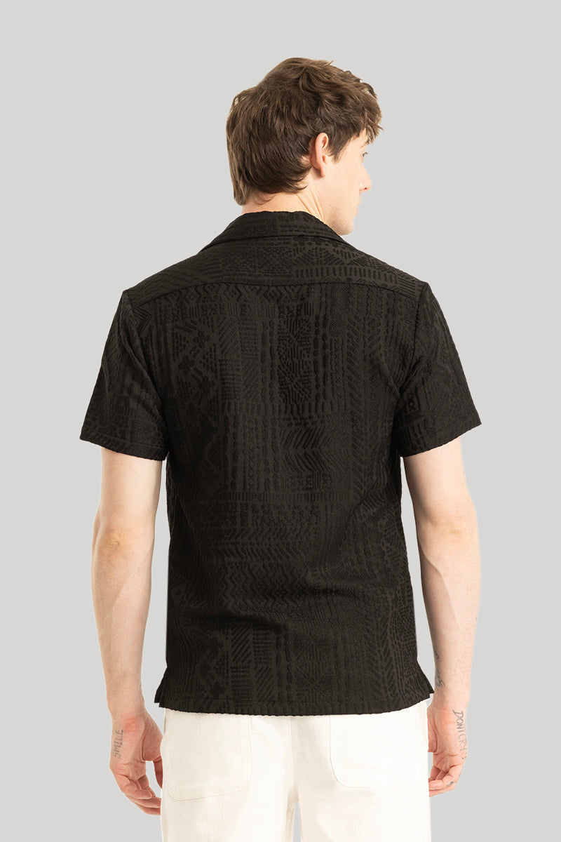 Jelle Black Geometric Polo