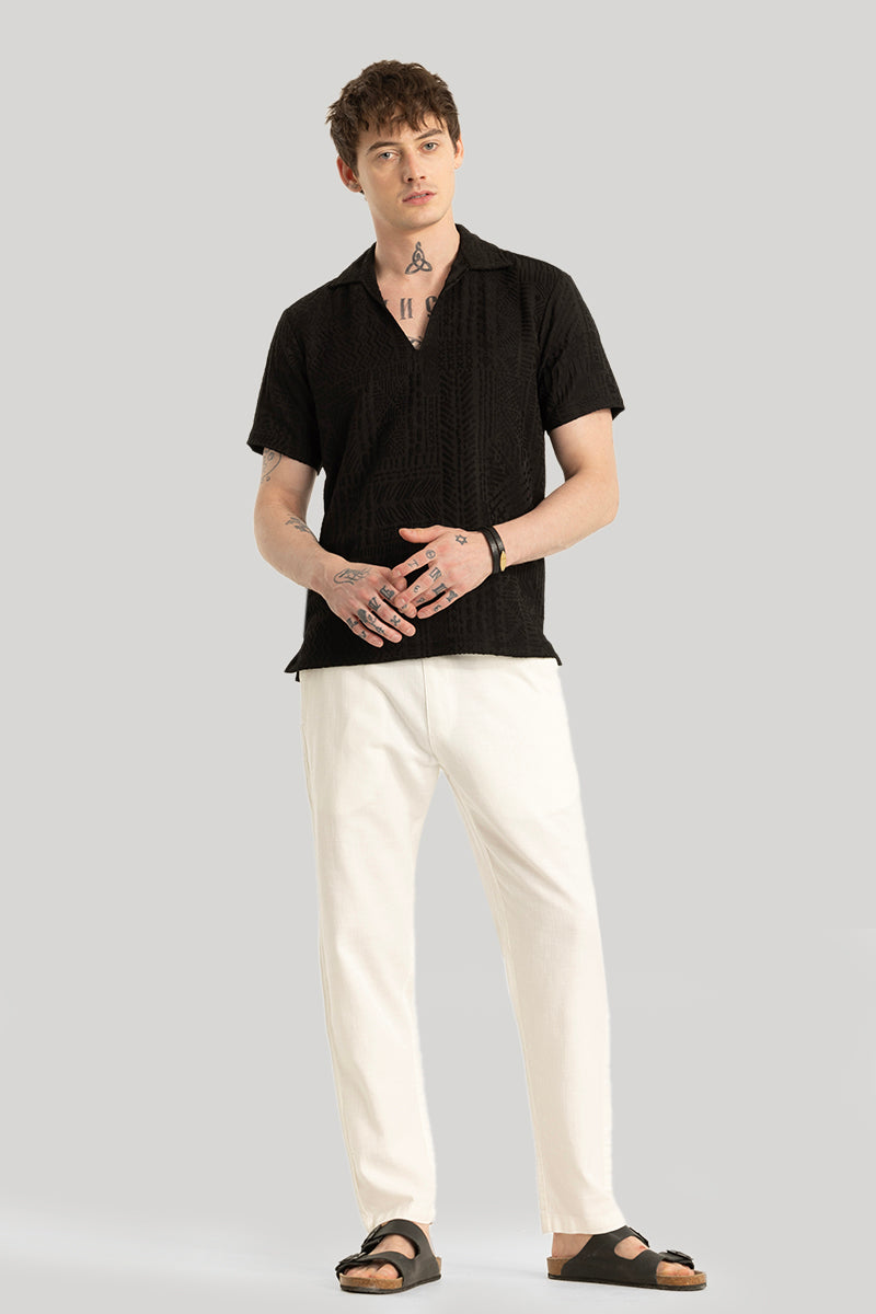 Jelle Black Geometric Polo