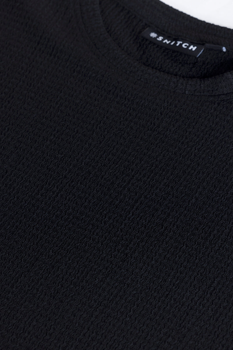 Tactile Black Textured T-shirt