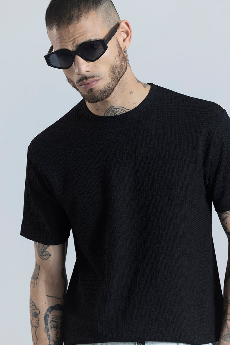 Tactile Black Textured T-shirt