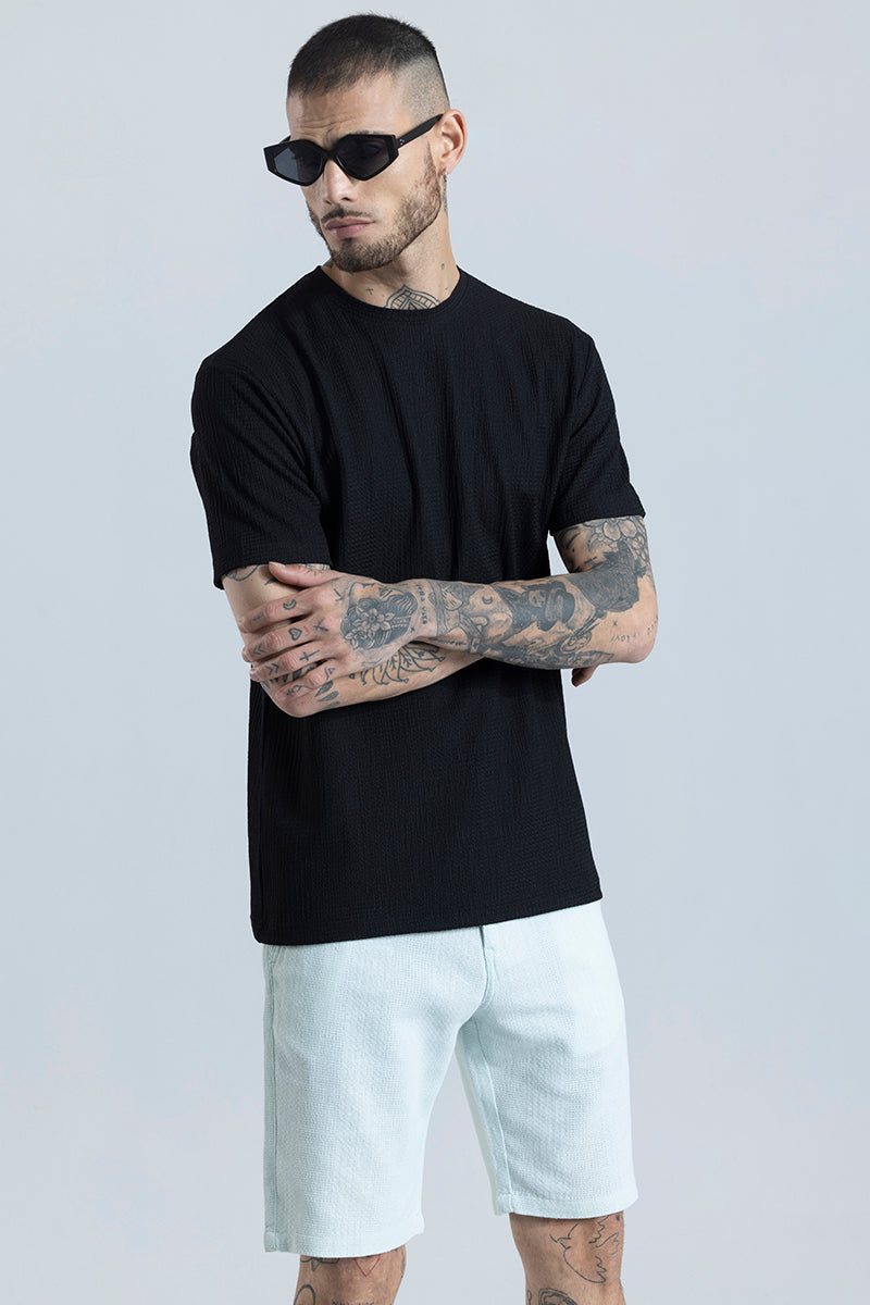 Tactile Black Textured T-shirt