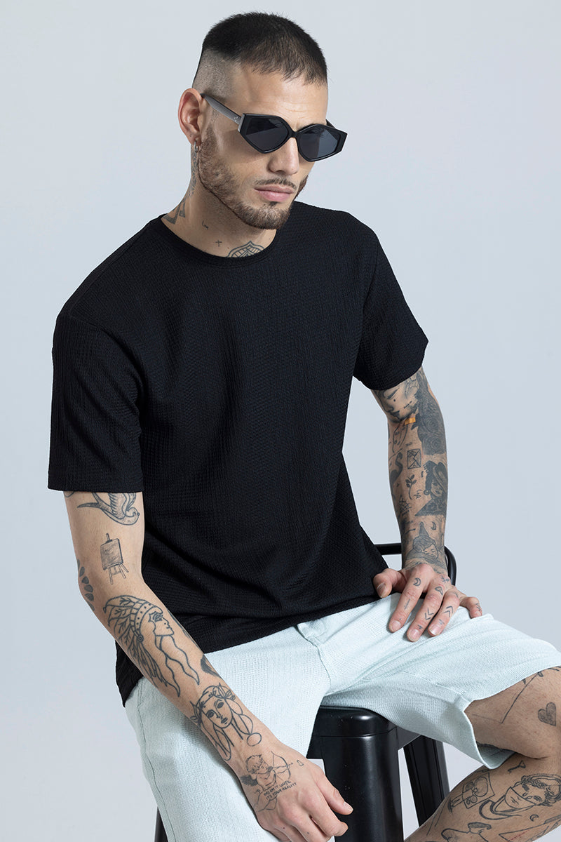 Tactile Black Textured T-shirt