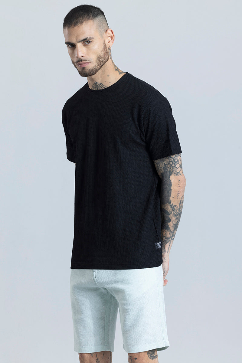 Tactile Black Textured T-shirt