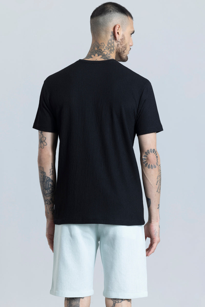 Tactile Black Textured T-shirt